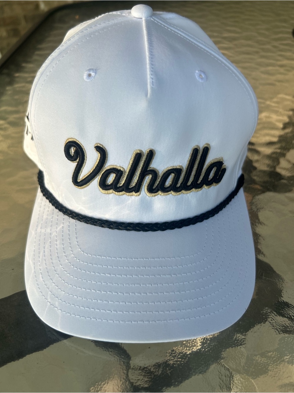 Valhalla Embroidered White Rope Baseball Cap